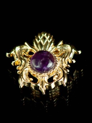 Medieval brooch with amethyst, XV century Spille e cerniere