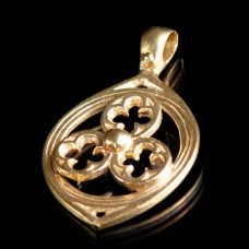 Medieval bronze girdle pendant in Gothic style, XIV-XV centuries image-1