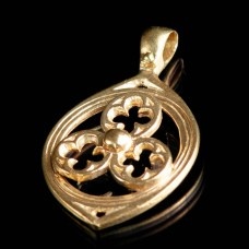 Medieval bronze girdle pendant in Gothic style, XIV-XV centuries 1 in stock image-1