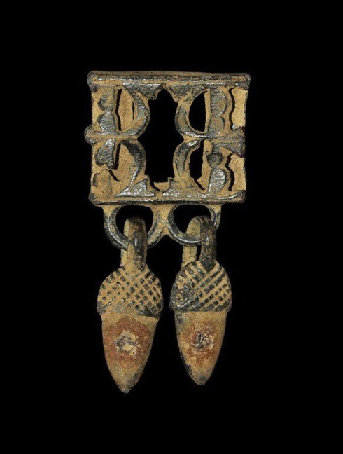 Medieval bronze girdle pendant “Acorn”, XIV-XV centuries Cast belt sets