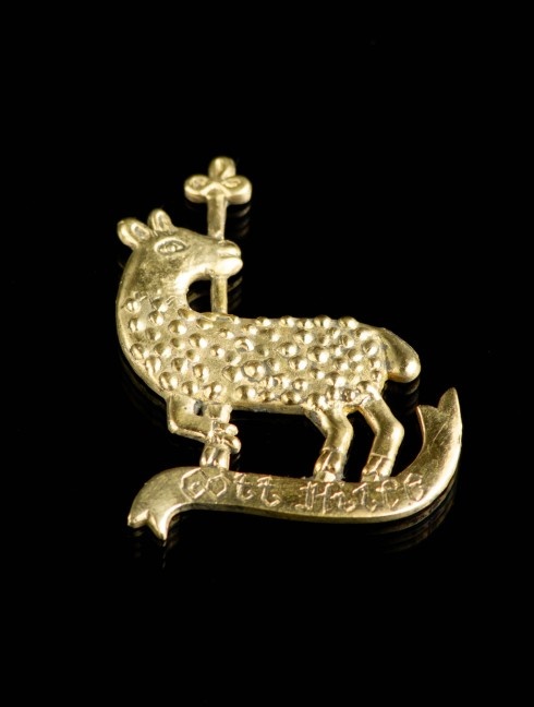 Medieval bronze badge “Lamb”, XIV-XV centuries Badges