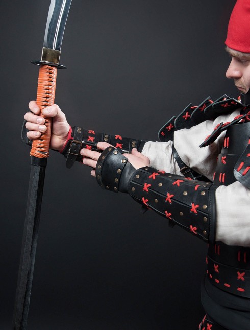 O Yoroi Japanese samurai leather warrior armor set for sale