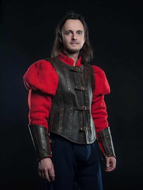Leather bracers in Renaissance style Plate armor
