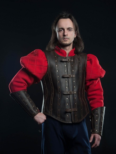 Leather bracers in Renaissance style Plate armor