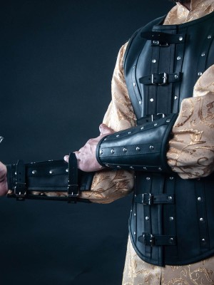 Leather bracers in Renaissance style Plate armor