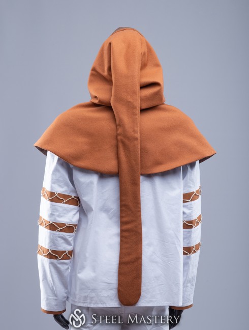 Medieval hood with long tail Headwear
