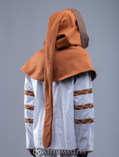 Medieval hood with long tail Headwear