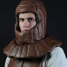 Leather padded medieval coif image-1