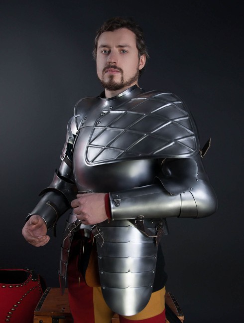 Full arm protection with pauldron, a part of the jousting knight armor, XVI century Armadura de placas