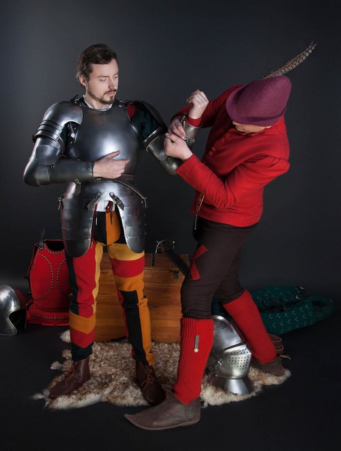 Full arm protection with pauldron, a part of the jousting knight armor, XVI century Corazza