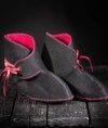 Medieval wool shoes with linen lining, additional option - leather sole image-1