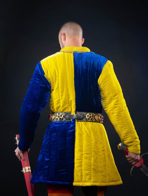 Velvet gambeson, quarter colored Gambison