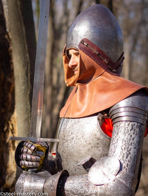 BLACKENED KNIGHT PLATE ARMOR OF XIV CENTURY 