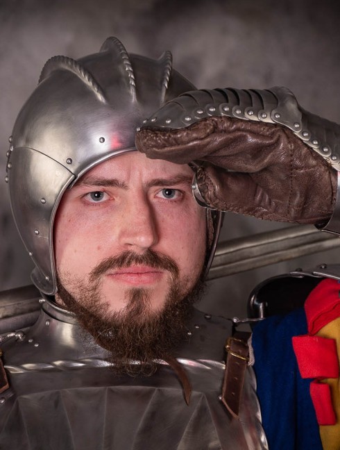 OPEN-FACED LANDSKNEHT BURGONET HELMET 