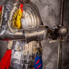 LANDSKNECHT CORRUGATED BREASTPLATE WITH TASSETS, XVI CENTURY image-1