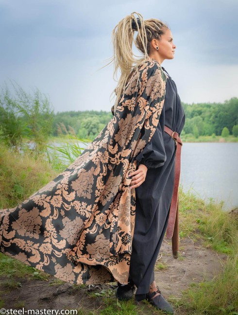 GOLDEN JACQUARD HOODED CLOAK Cloaks and capes