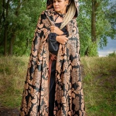 JACQUARD HOODED CLOAK image-1