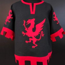 Black and red knight tabard with griffins and crossbow image-1