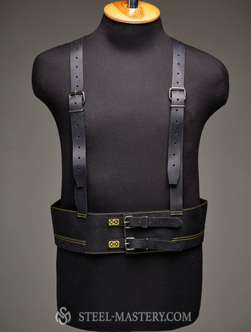 Belt for chausses with leather suspenders Cappelli e pantaloni