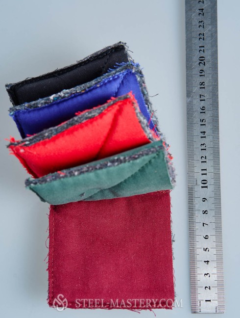 Samples for gambesons layers padding Gambesón.