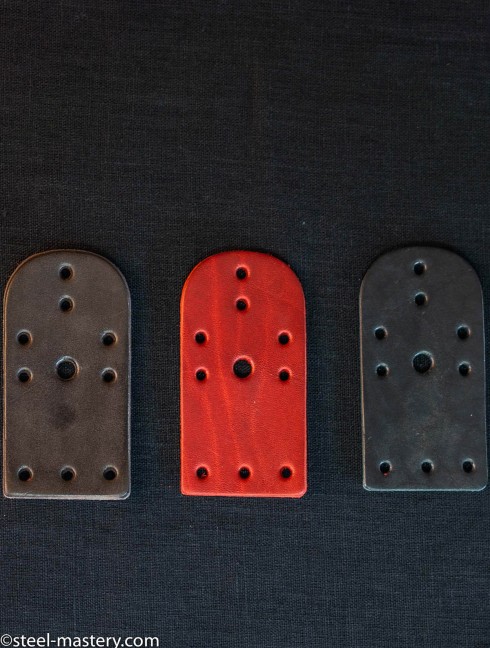 Leather lamellar plates, 10 holes (100 pieces in the set) Lamellar plates