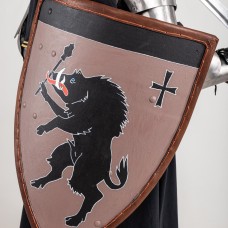 Medieval shield with leather edge image-1