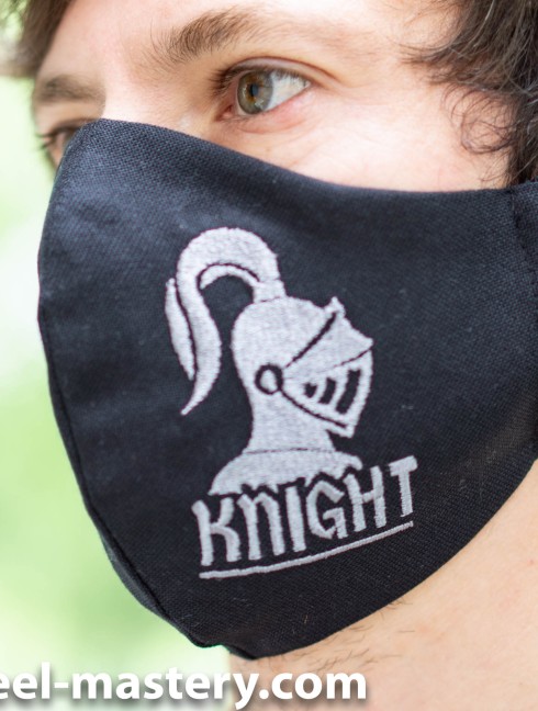 Decorative face mask with embroidery "Knight" Headwear