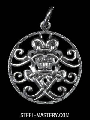 Viking pendant - one-eyed Odin  Strapends
