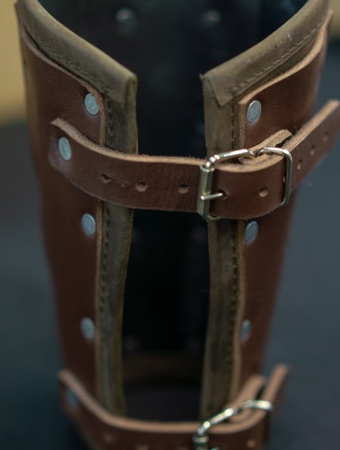 Leather brown medieval bracers