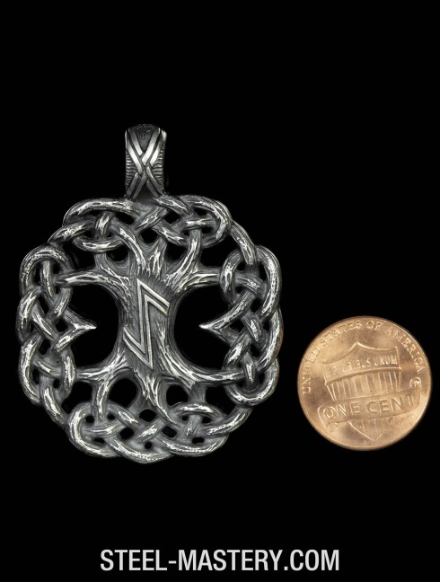 Viking Jewelry - Yggdrasil Pendant . Scandinavian Tree of Nine Worlds . Eihwaz rune Necklace .  Pendants
