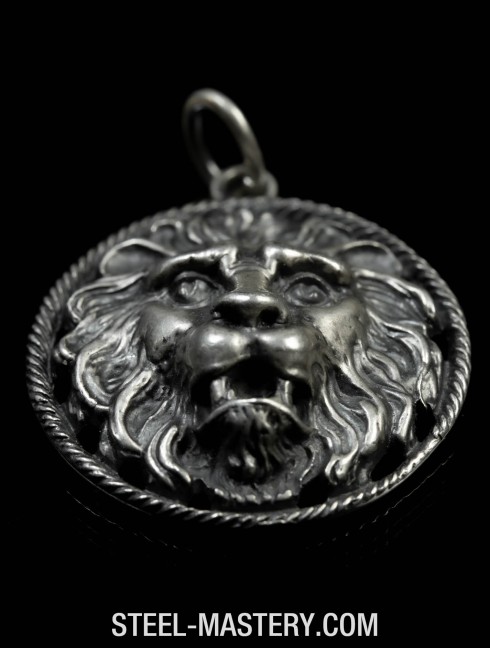 African wild lion medallion Pendants