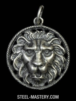 African wild lion medallion