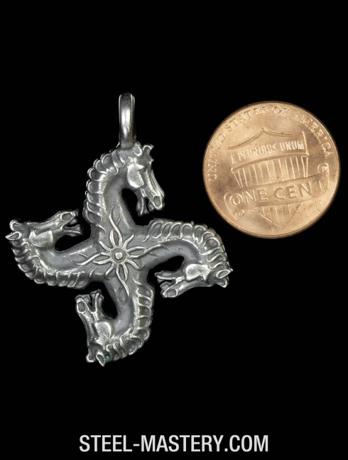 Roman Swastika horse-head Pendants