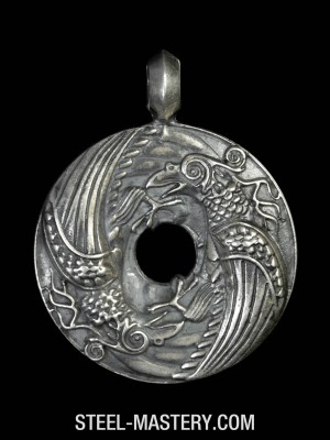 Odins ravens Huginn and Muninn - Viking talisman Pendants