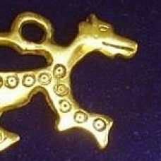 Horse pendant, Central Russia, 10-11th century. Brass. Size 38 x 30 mm image-1