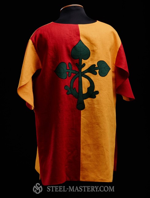 Half-colored tabard with green leaves Mittelalterliche Kleidung