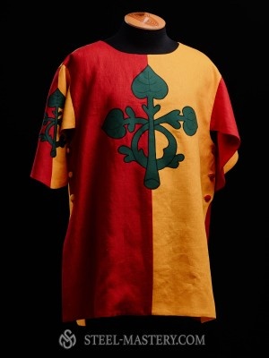 Half-colored tabard with green leaves Mittelalterliche Kleidung