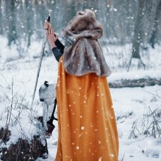 Medieval cloak with shoulder cape  image-1