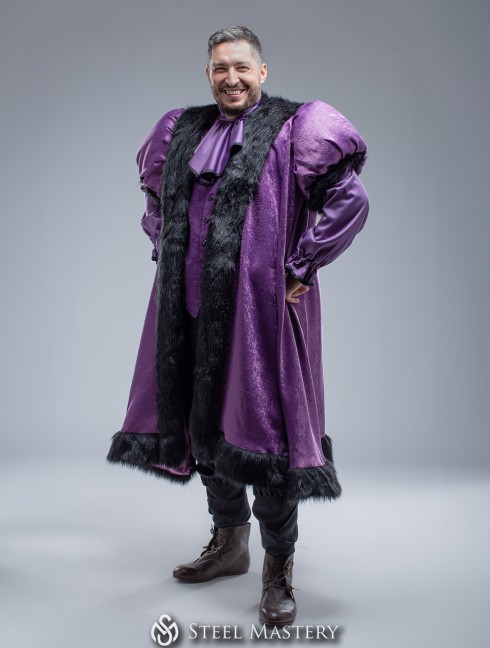 Royal king outfit with fur Men's fantasy costumes