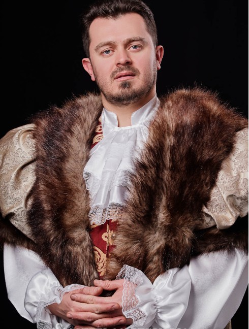 Royal king outfit with fur Men's fantasy costumes