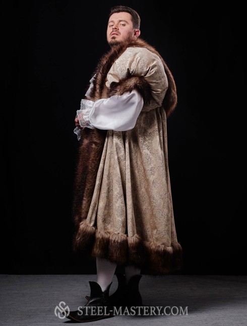 Royal king outfit with fur Men's fantasy costumes