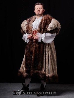 Royal king outfit with fur Costumes fantaisie pour homme