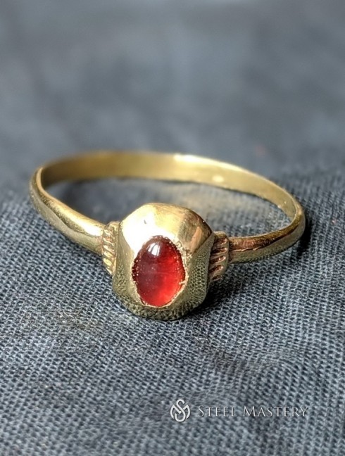 Medieval ring with natural gem Castings