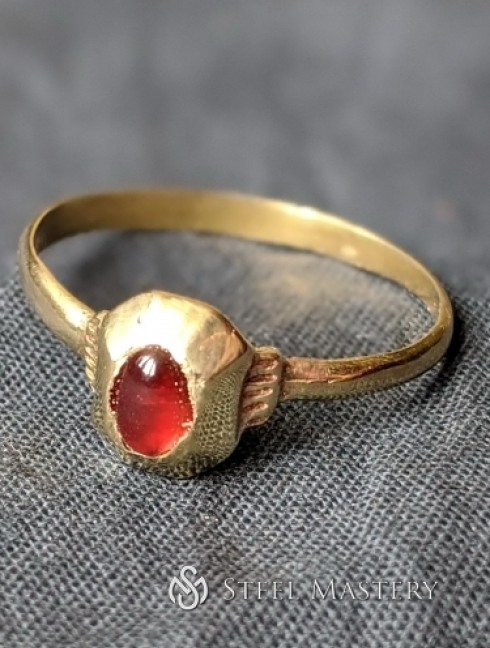 Medieval ring with natural gem Castings