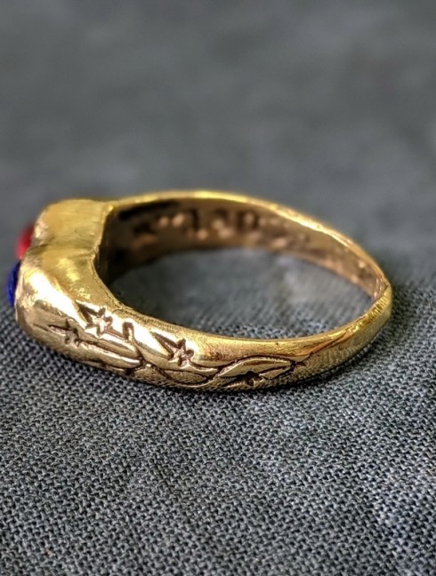 Medieval ring with two gems Castings
