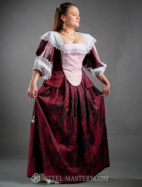 French Dress with Virago Sleeves, early XVIIth century  Categorías antiguas