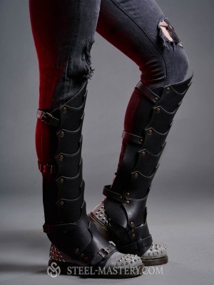 Leather greaves in Dragon style