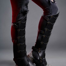Leather greaves in Dragon style image-1