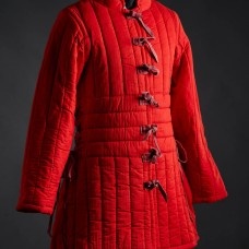 Red women’s gambeson, L-size image-1