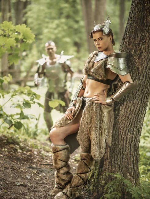 Warrior lady princess of battle fantasy set Armadura de placas